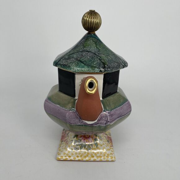 MacKenzie Childs Torquay Coffee Tea Pot Lid Kelp Urchin - Picture 4 of 16